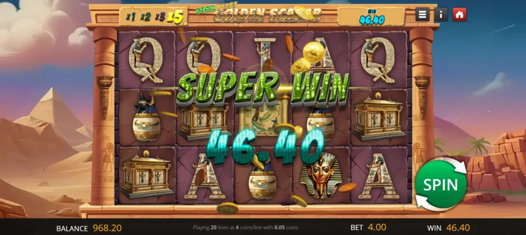 Cash Heist Golden Scarab Super Win