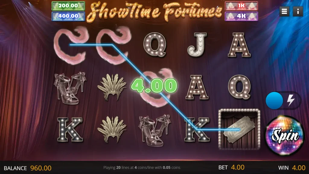 Showtime Fortunes Win Screenshot